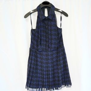 BCBGeneration Navy and Black Houndstooth Dress